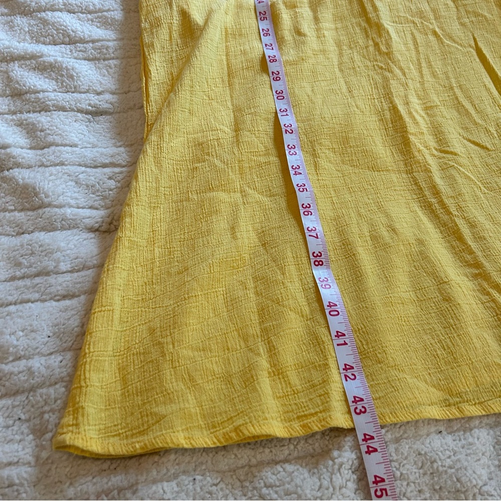 Zanzea Collection Women's XL Butter Yellow Short Sleeve Dress w/ Pockets Cotton - Picture 8 of 8